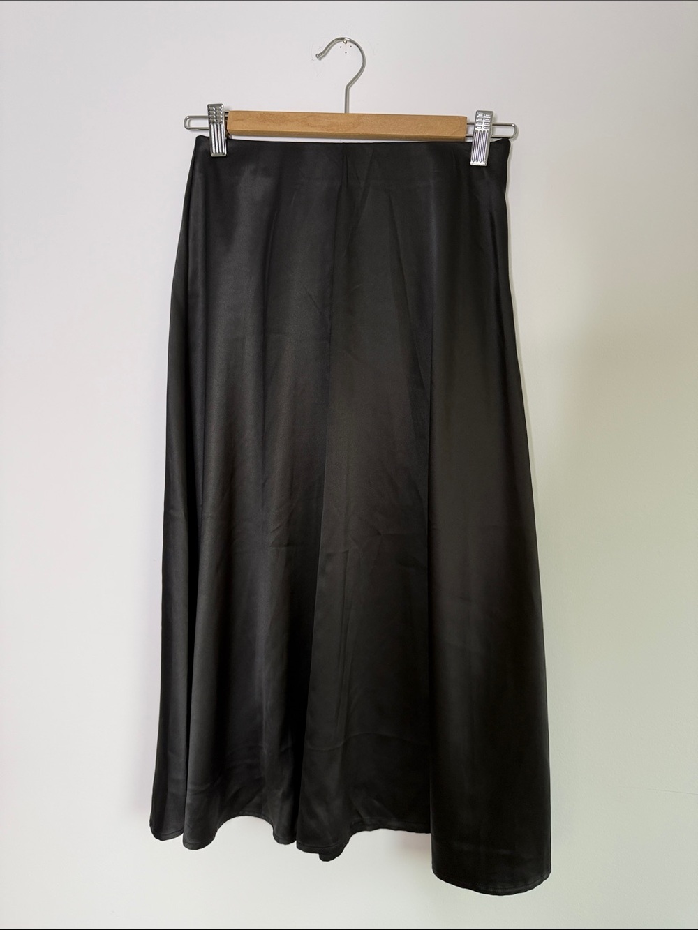 Ardene XS Black Satin A-Line Women's Skirt